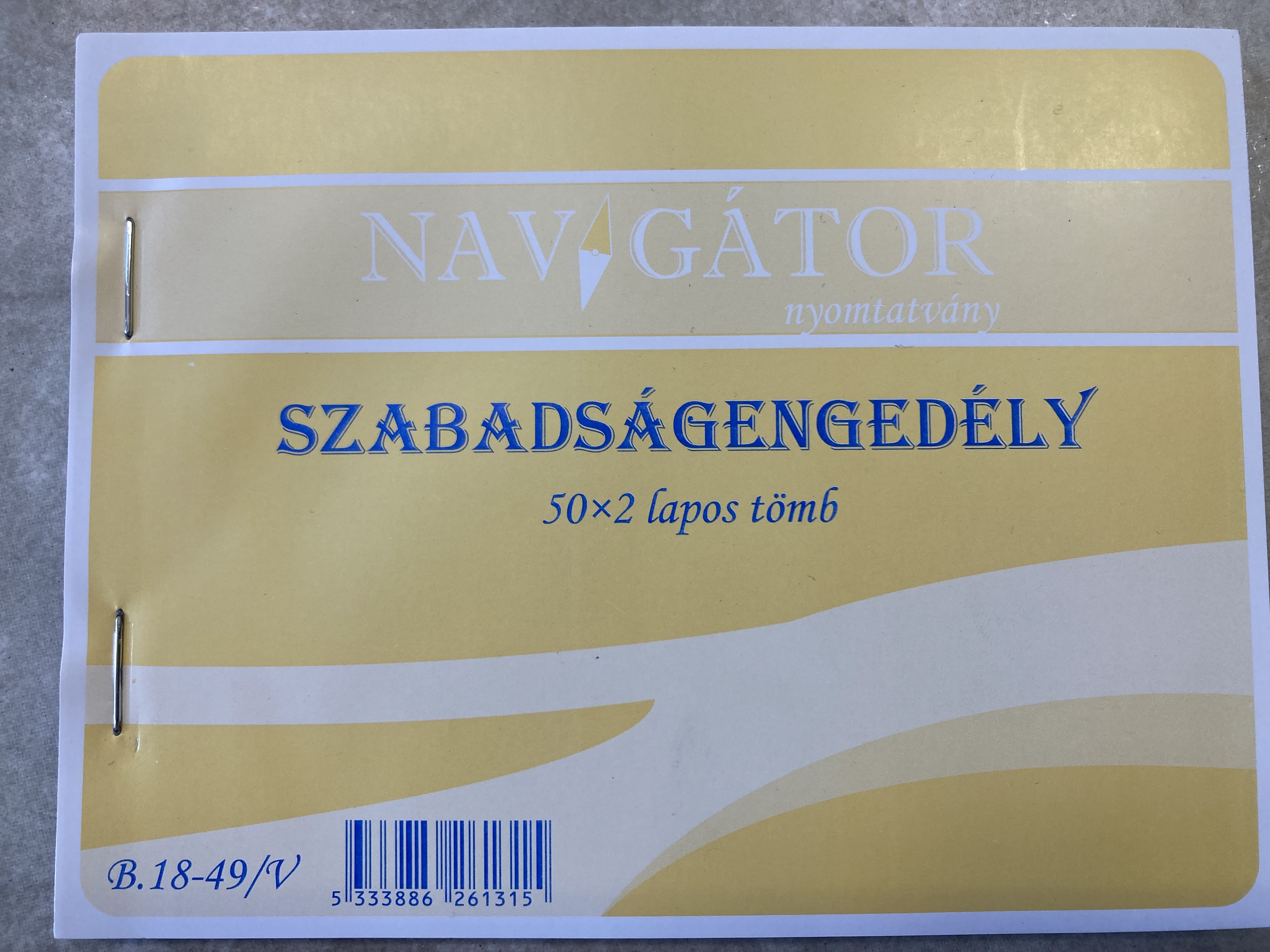 B.18-49/V Szabadságengedély 50X2 lapos Navigátor