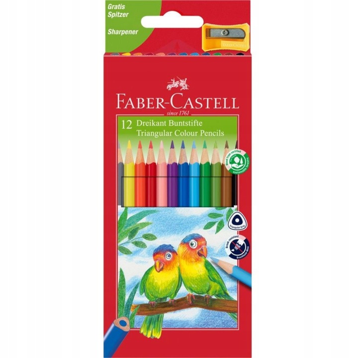 Faber-Castell 12 db-os színes ceruza hegyezővel