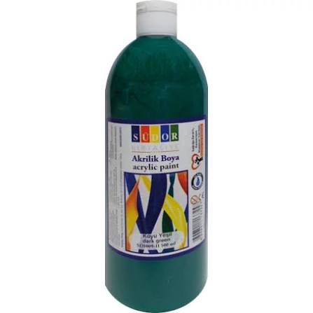 Akrilfesték SÜDOR 500ml piros, fekete, dark green - 3. kép